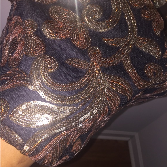 Black & Gold Sequin Club L Dress - Picture 3 of 5